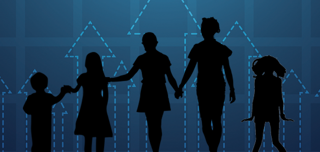 image with silhouettes of students at different ages